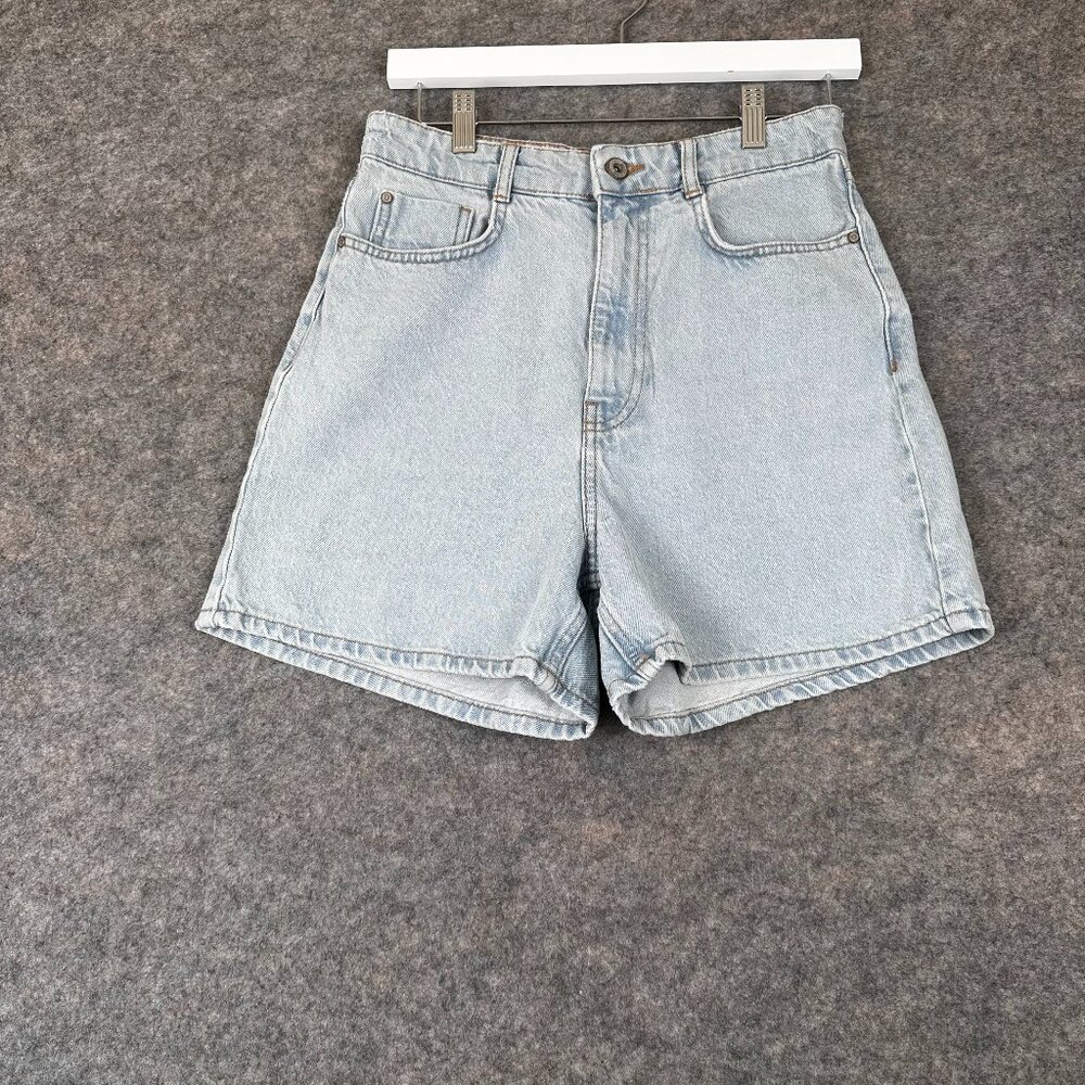 Zara High-Waisted Mom Fit Bermuda Denim Shorts Size 6